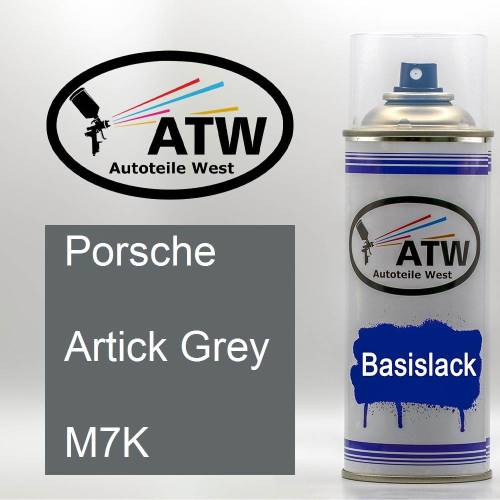 Porsche, Artick Grey, M7K: 400ml Sprühdose, von ATW Autoteile West.